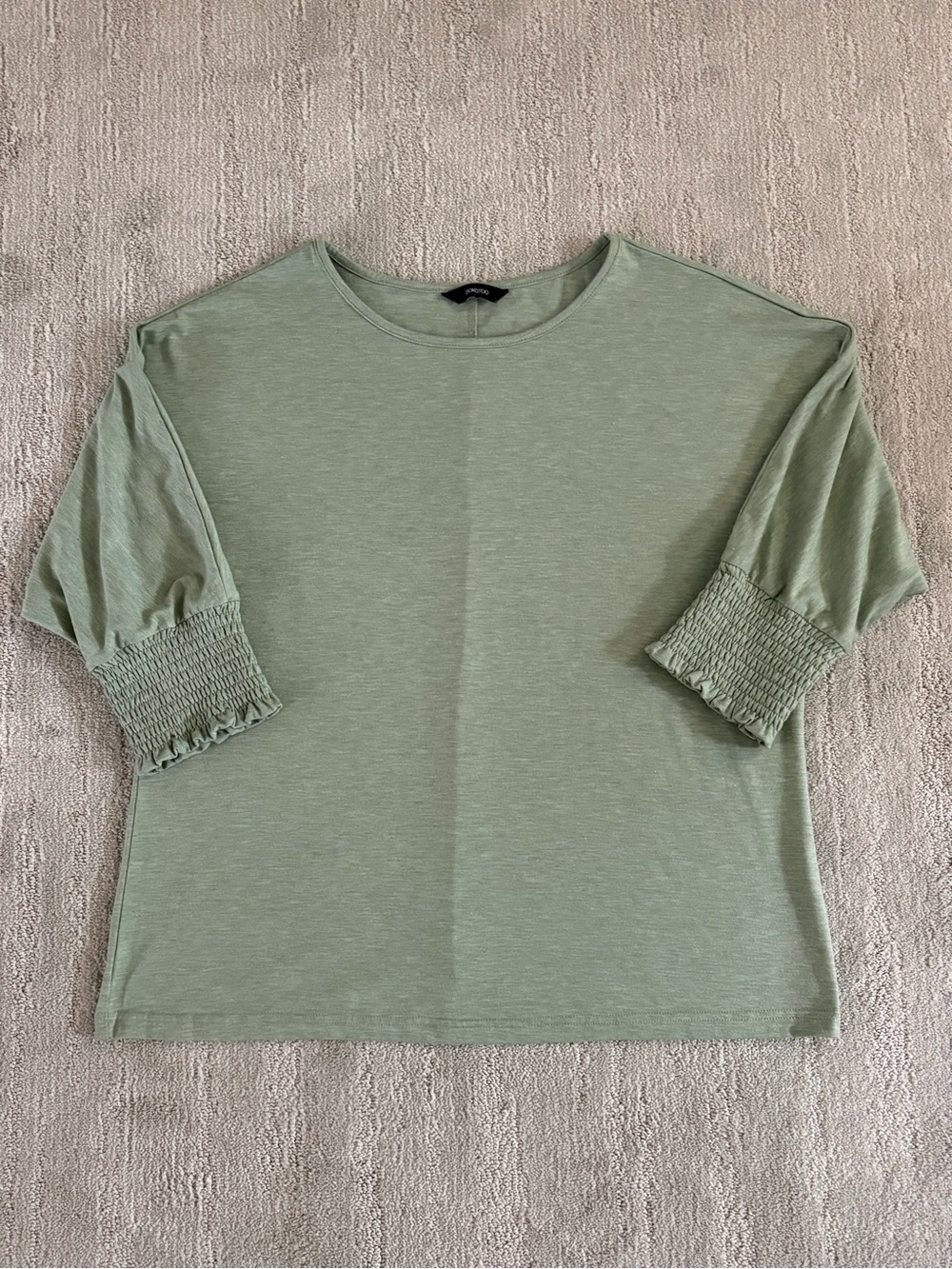 Dokotoo Sage Green Smocked Blouse Top M Boho Cottagecore Fairycore Minimalist